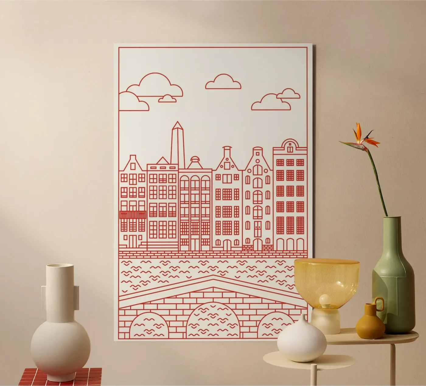Amsterdam in lines – pure urban charm forex plate by Jan Luzar