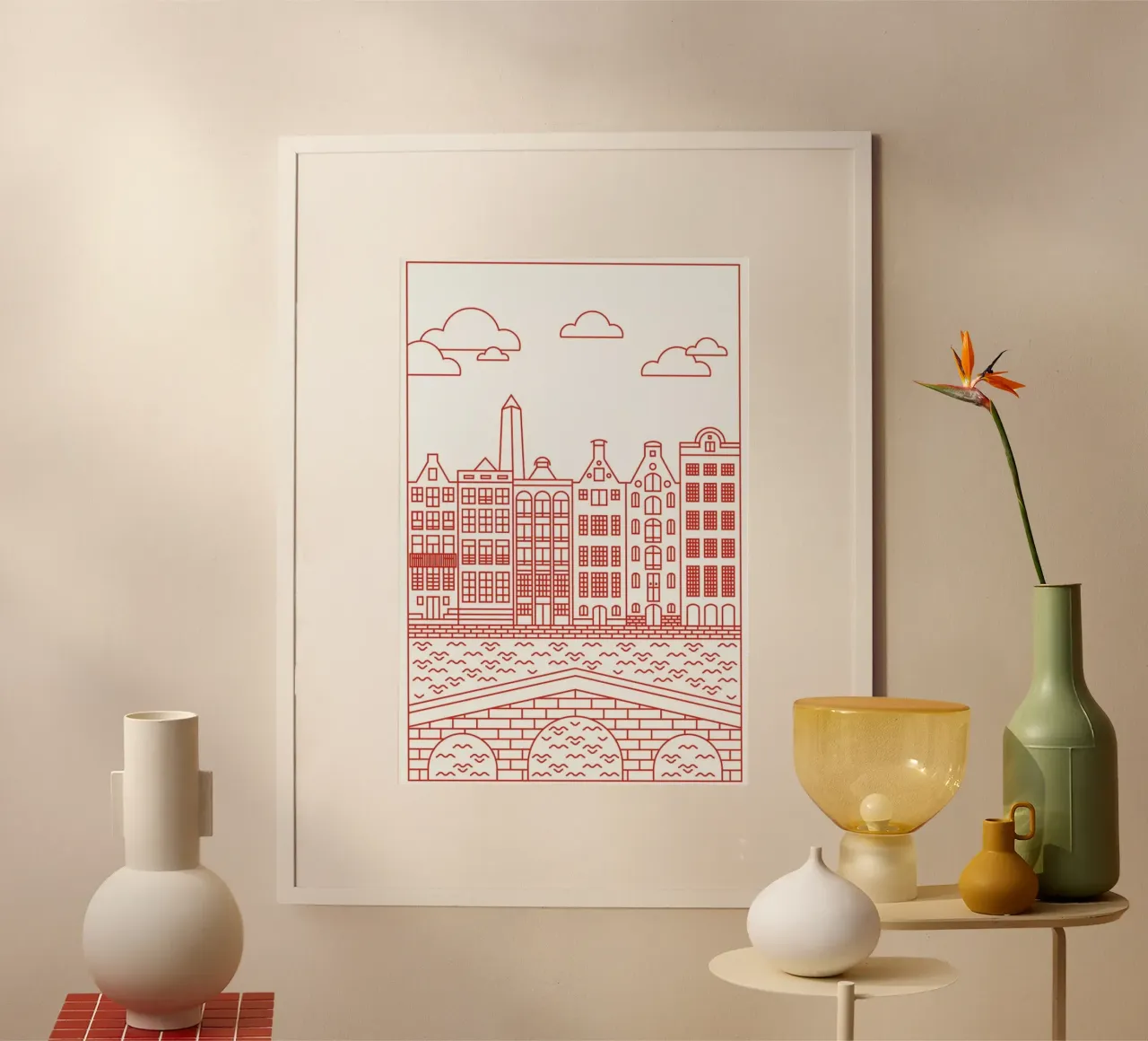 Amsterdam poster con telaio in legno da Jan Luzar