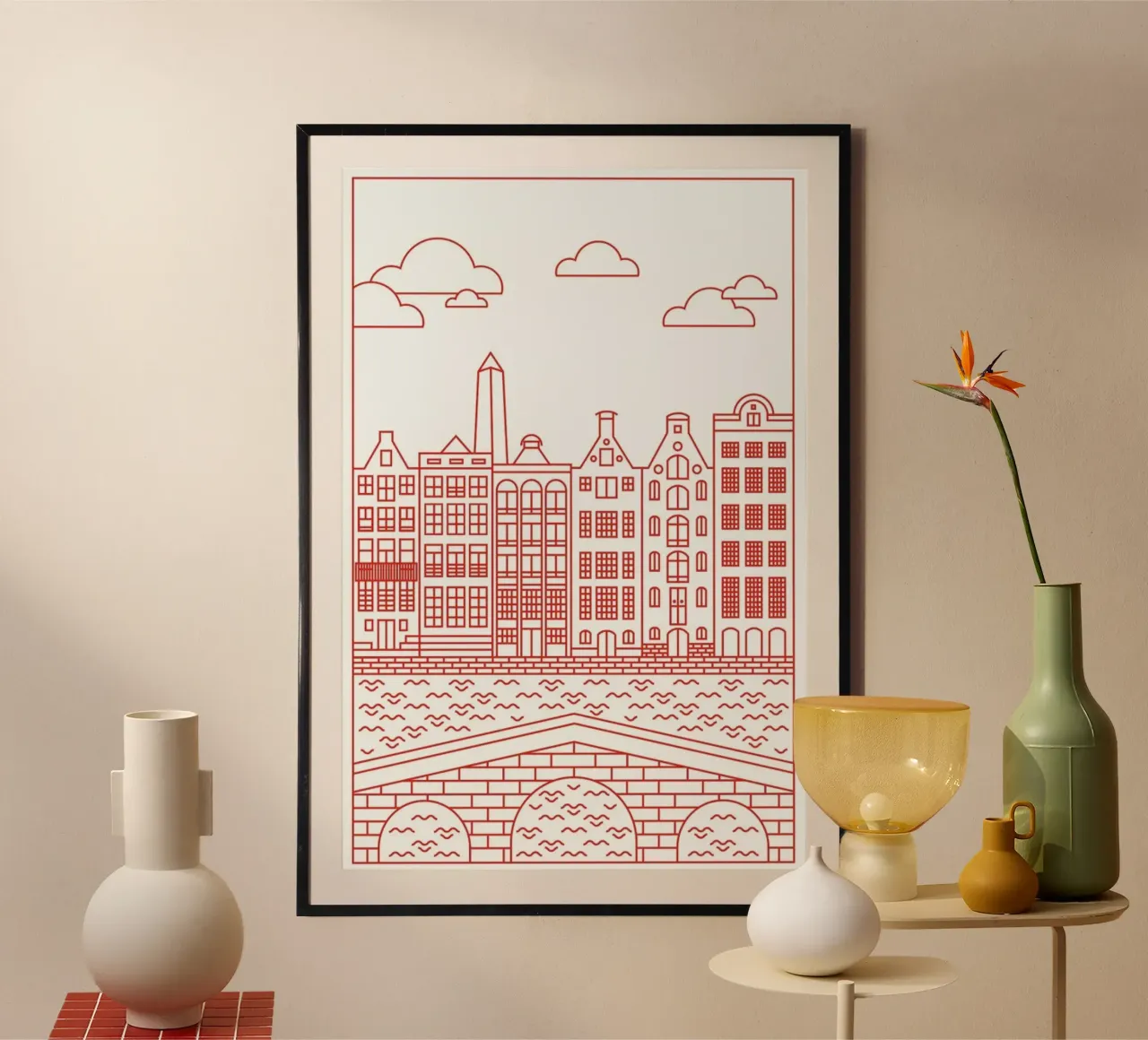 Amsterdam poster con telaio in legno da Jan Luzar