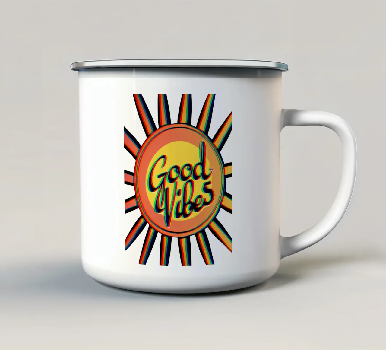 Good Vibes_BTC tazza in smalto da Crypto_Jungle