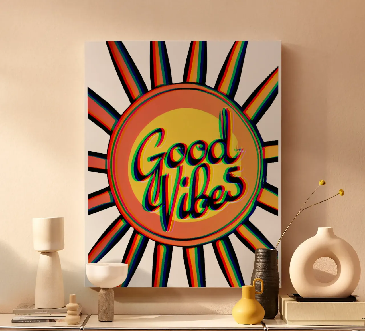 Good Vibes_BTC canvas met Baklijst van Crypto_Jungle