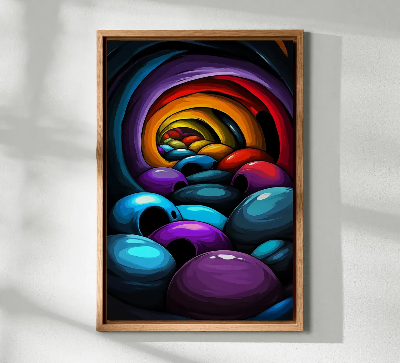 Il canale infinito dei colori - vortice di illusioni tela con Cornice a cassetta da melipo-art