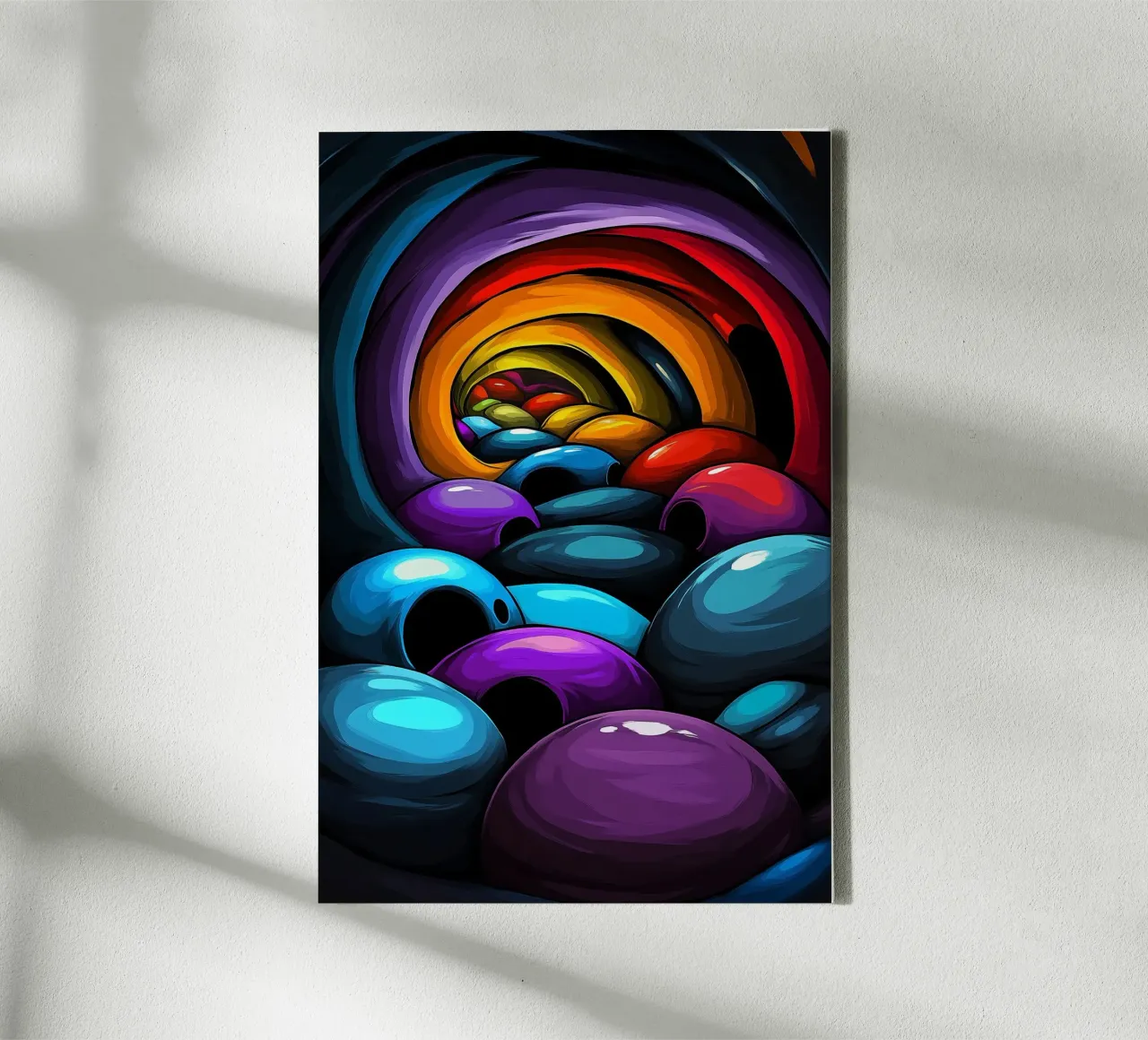 Il canale infinito dei colori - vortice di illusioni tela con Cornice a cassetta da melipo-art