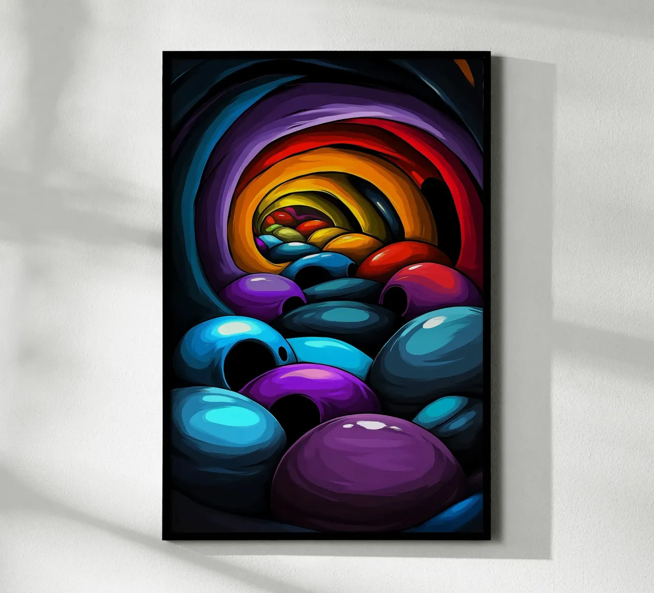 Il canale infinito dei colori - vortice di illusioni poster con telaio in plastica da melipo-art