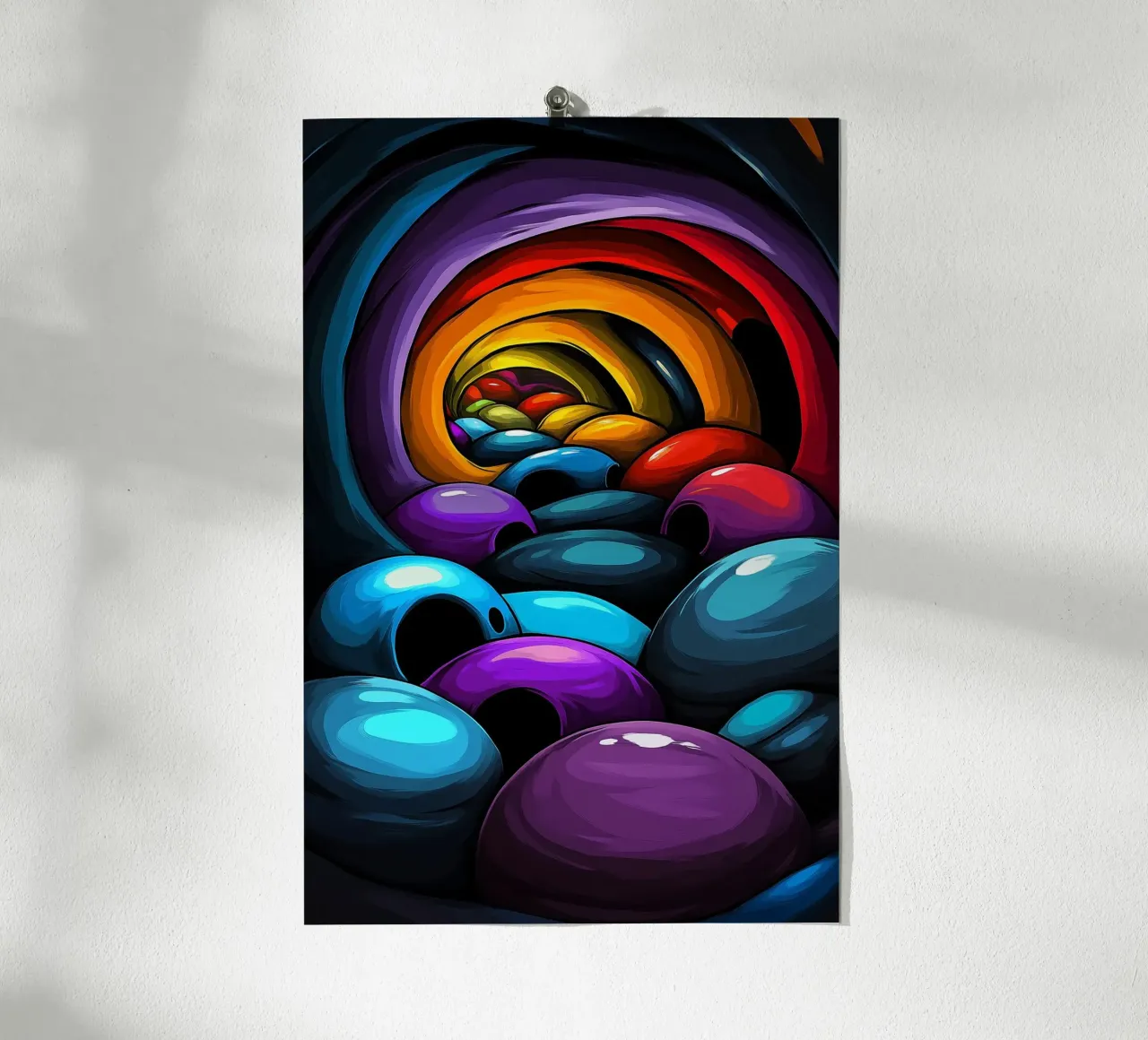 Il canale infinito dei colori - vortice di illusioni poster con telaio in plastica da melipo-art