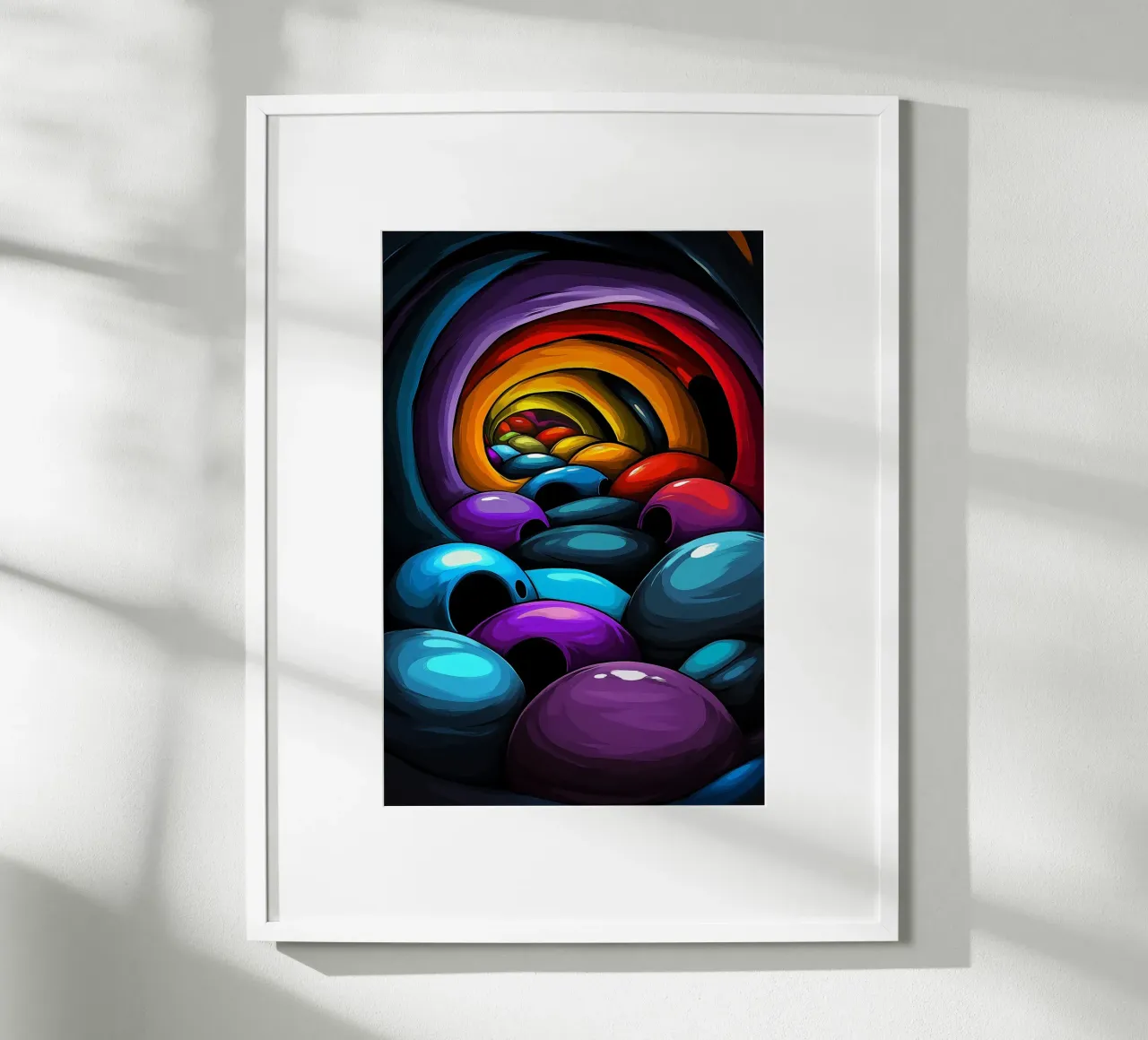 Il canale infinito dei colori - vortice di illusioni poster con telaio in plastica da melipo-art