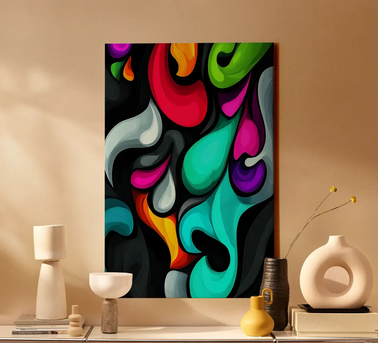 Forme fluide - Una danza di colori nel buio tela da melipo-art
