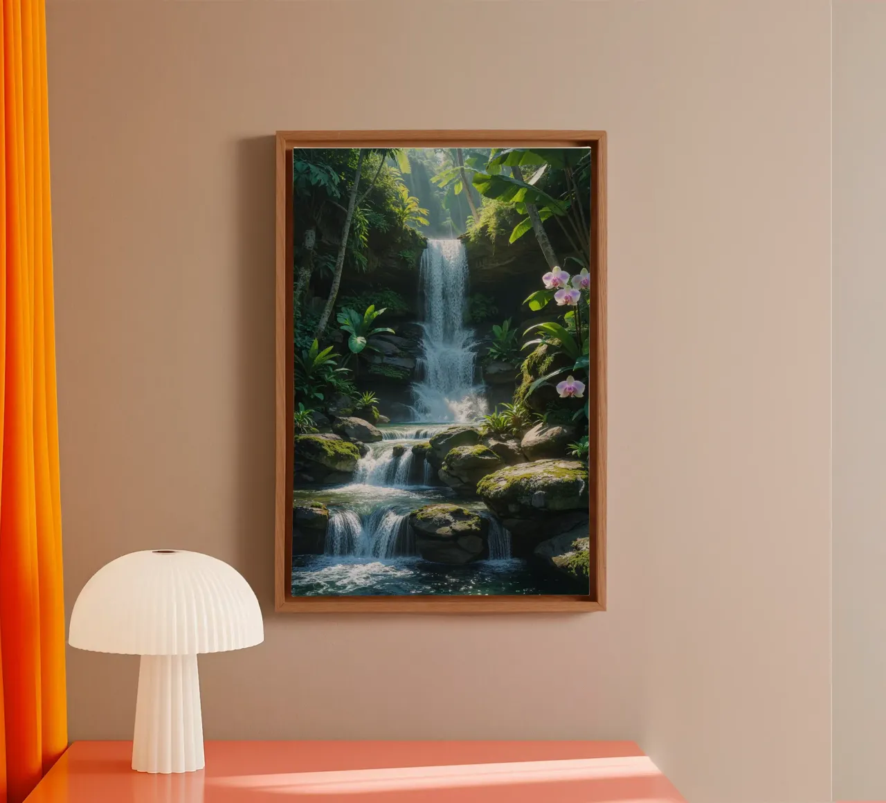 Serene Waterfall Oasis in Bali tela con Cornice a cassetta da AlbertKlee