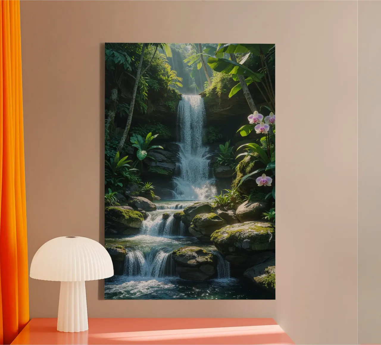 Serene Waterfall Oasis in Bali tela con Cornice a cassetta da AlbertKlee