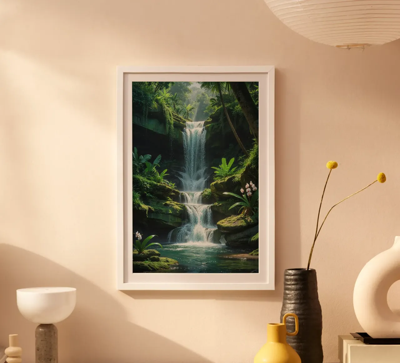 Jungle Cascade in Bali's Hidden Valleys carta hahnemühle da AlbertKlee