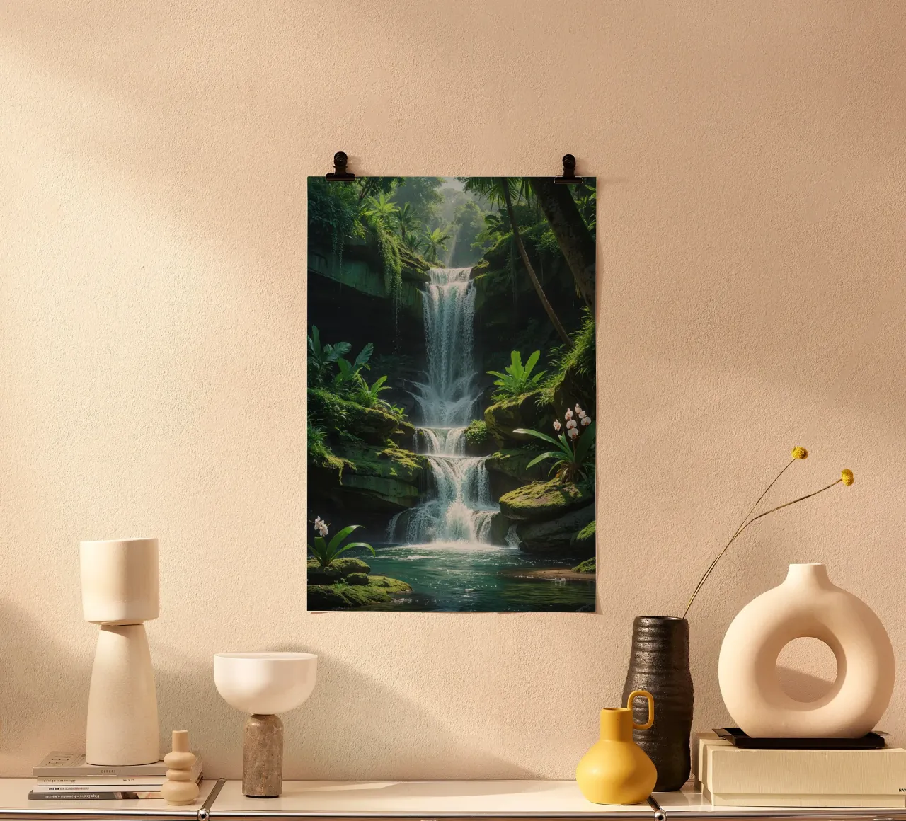 Jungle Cascade in Bali's Hidden Valleys carta hahnemühle da AlbertKlee