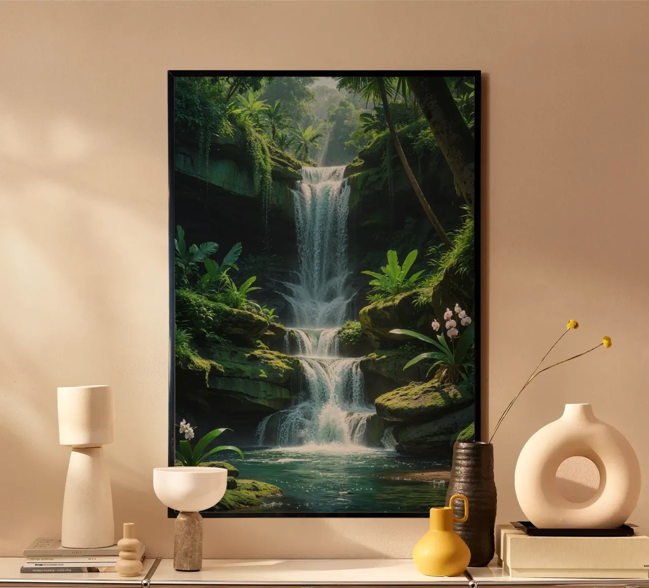 Jungle Cascade in Bali's Hidden Valleys carta hahnemühle da AlbertKlee