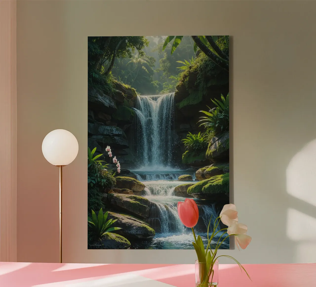 Bali’s Emerald Waterfall in the Jungle tela con Cornice a cassetta da AlbertKlee