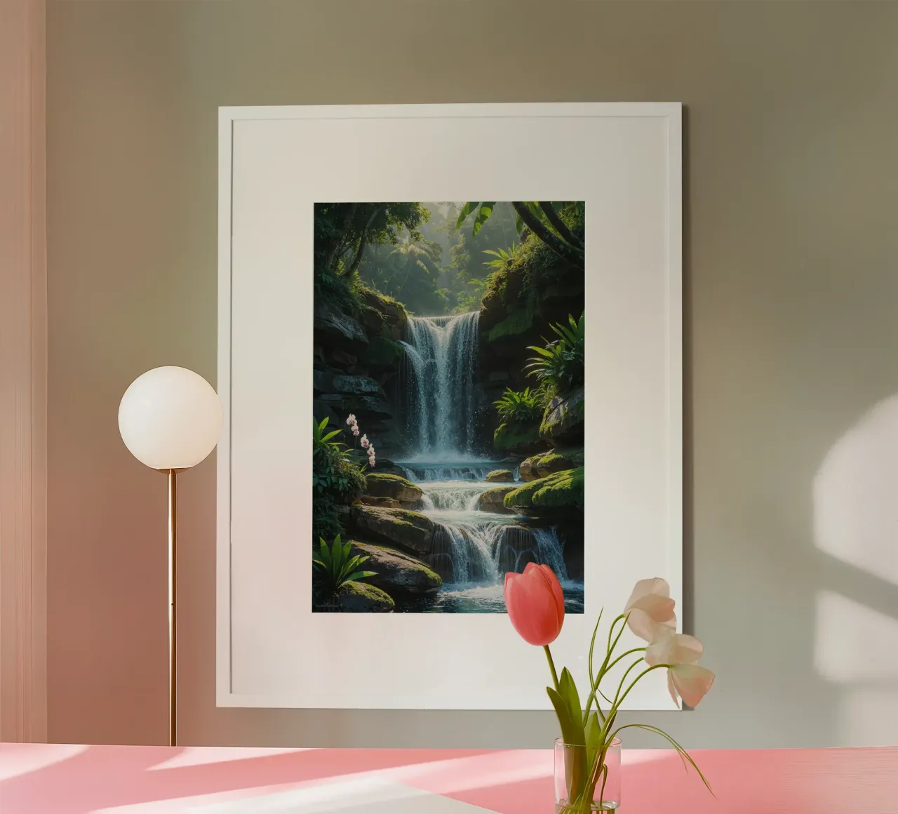 Bali’s Emerald Waterfall in the Jungle poster da AlbertKlee