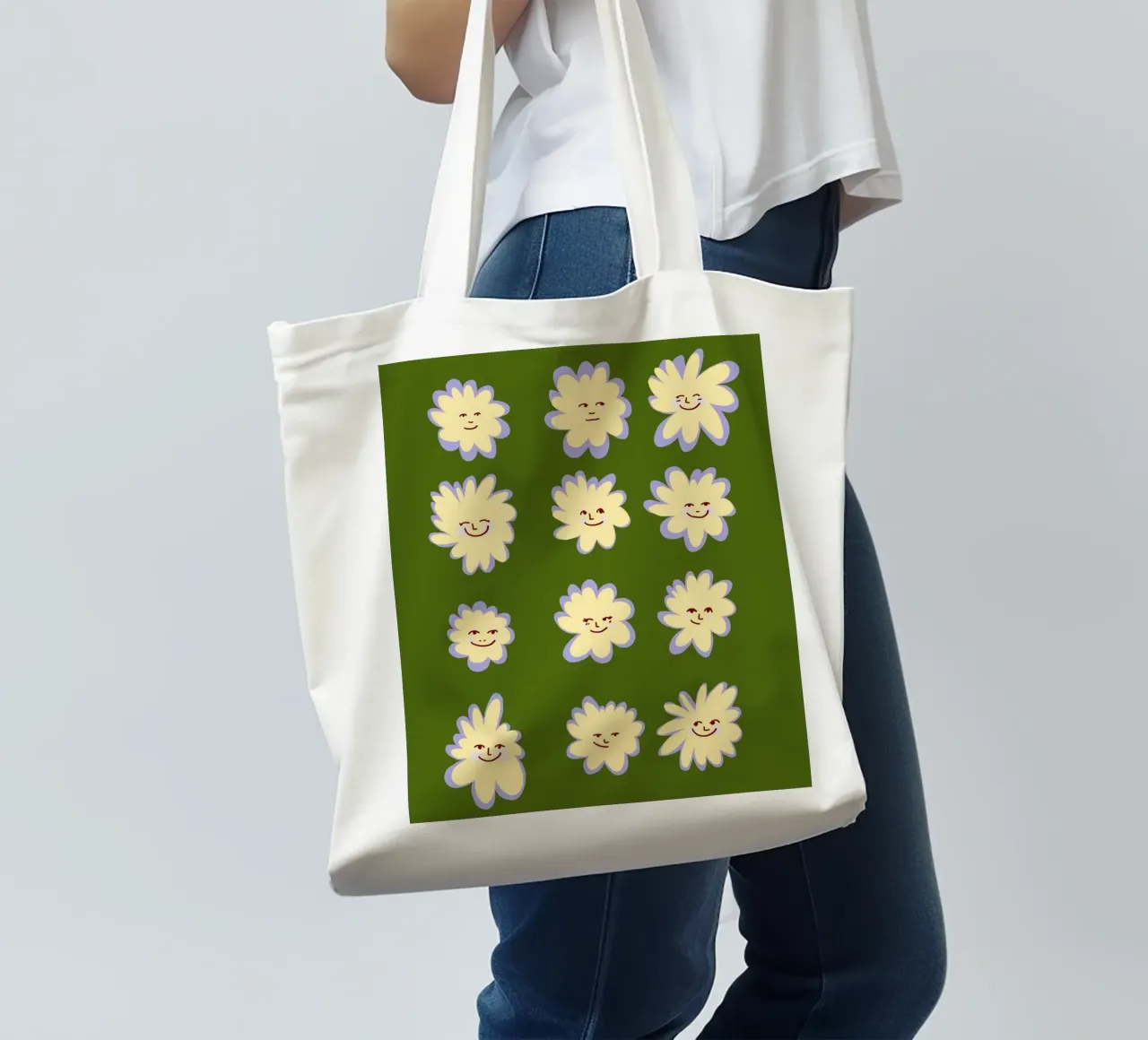 smiling flowers every day is good borsa in juta da janine.aigner.work