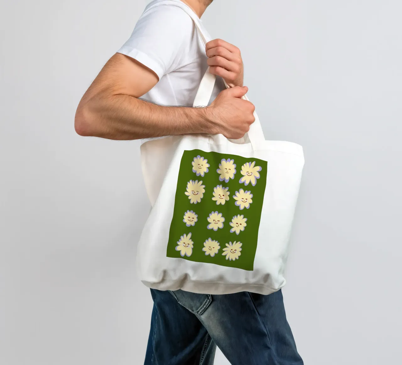 smiling flowers every day is good borsa in juta da janine.aigner.work
