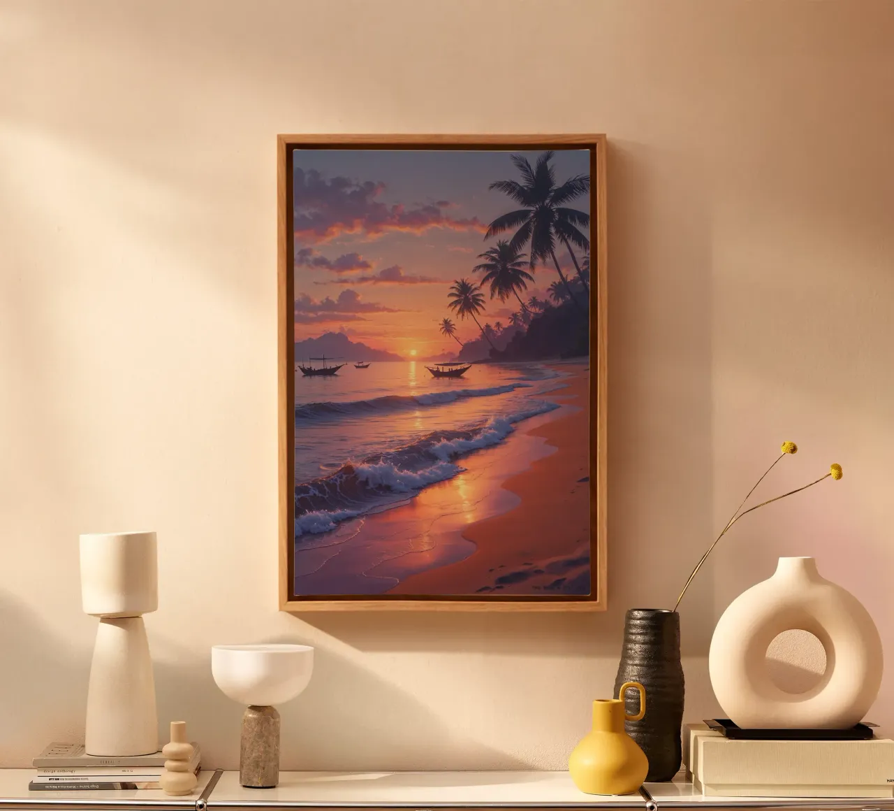 Idyllic Evening on Bali’s Shores tela con Cornice a cassetta da AlbertKlee