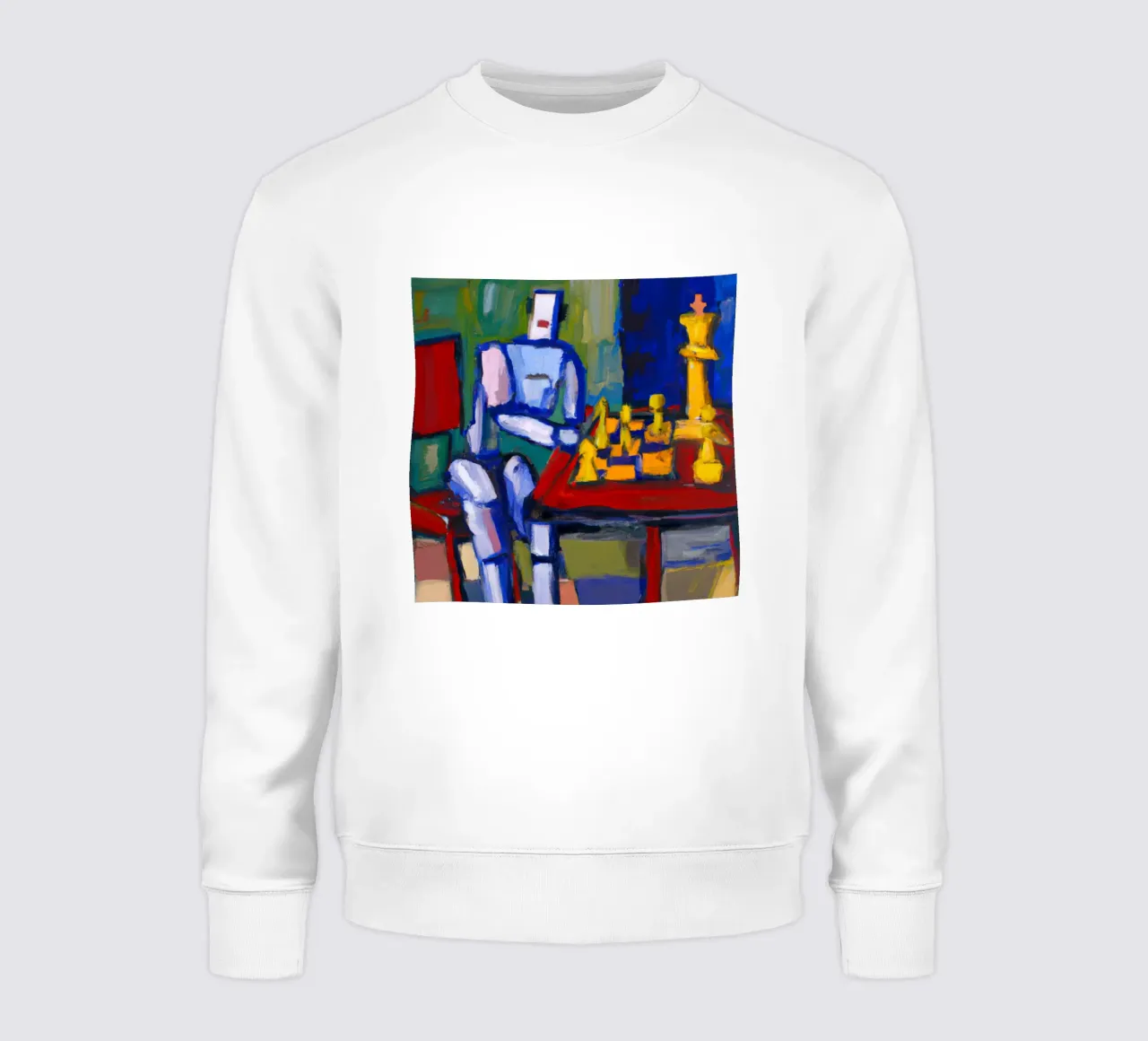 Robot playing Chess on a Sunday Afternoon_BTC felpa da Crypto_Jungle