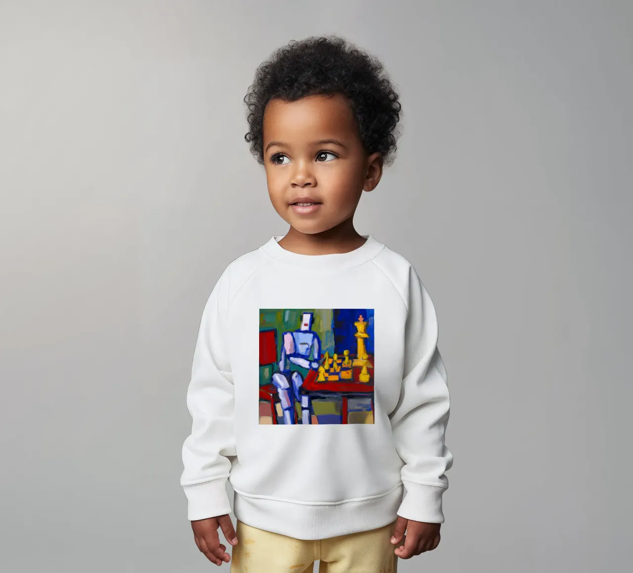 Robot playing Chess on a Sunday Afternoon_BTC felpa neonato da Crypto_Jungle