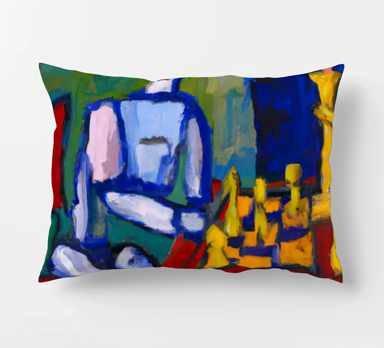 Robot playing Chess on a Sunday Afternoon_BTC cuscino da Crypto_Jungle