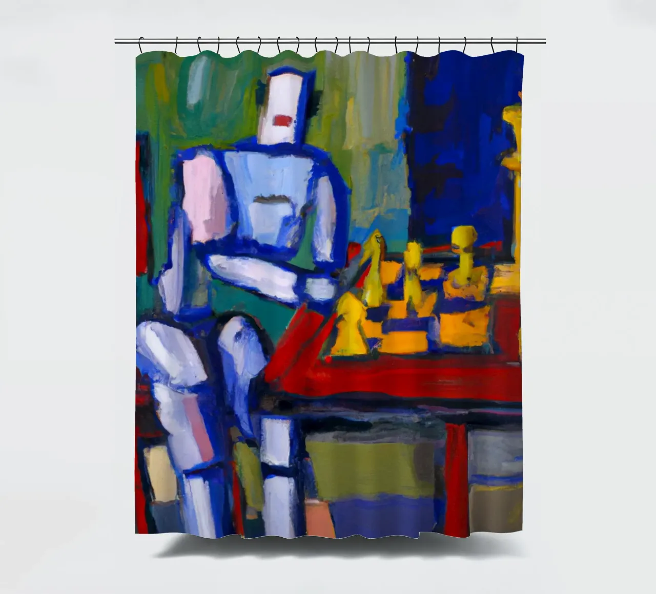 Robot playing Chess on a Sunday Afternoon_BTC tenda da doccia da Crypto_Jungle