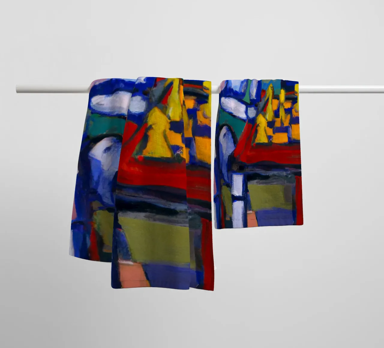 Robot playing Chess on a Sunday Afternoon_BTC asciugamano da bagno da Crypto_Jungle