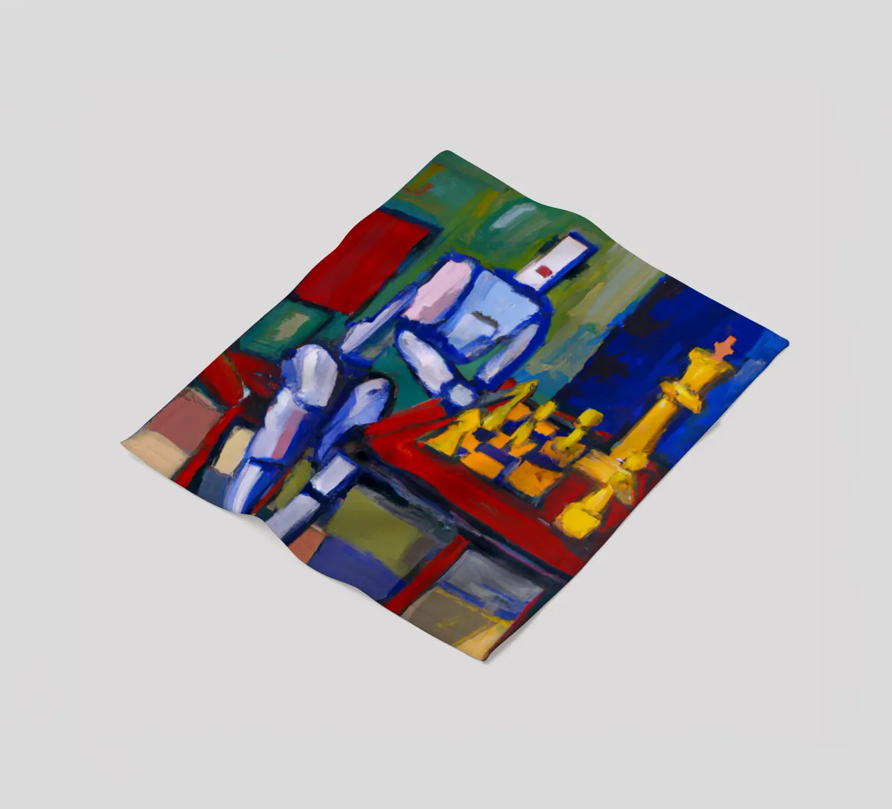 Robot playing Chess on a Sunday Afternoon_BTC coperta in pile da Crypto_Jungle