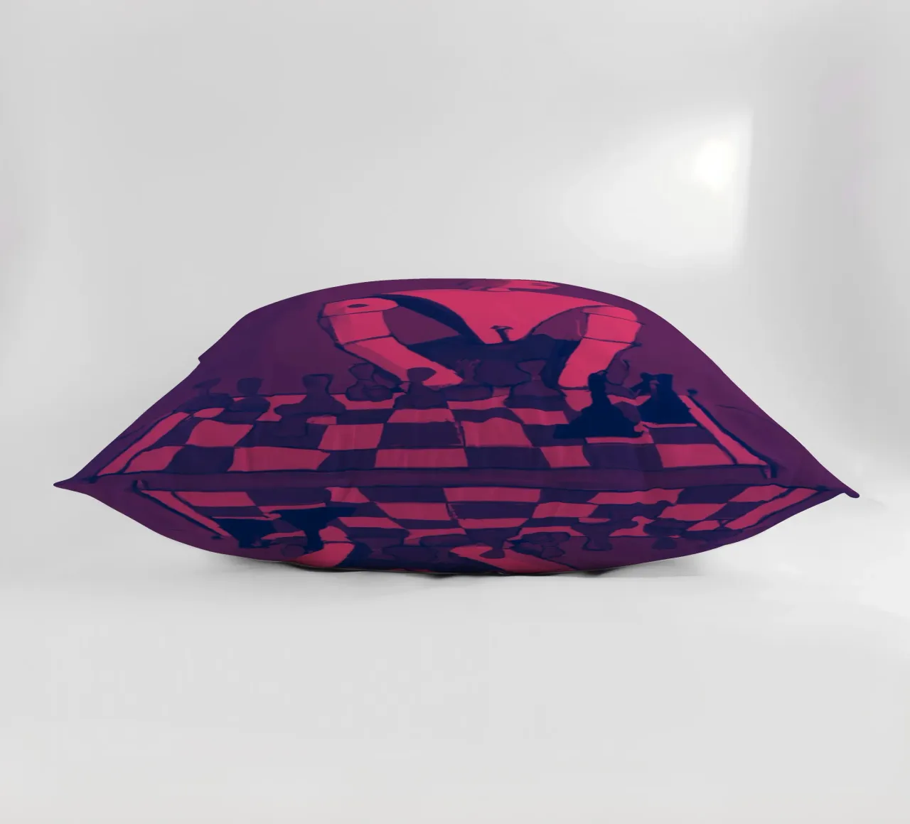 Robot on Pink Hue_Playing Chess_ETH cuscino da Crypto_Jungle