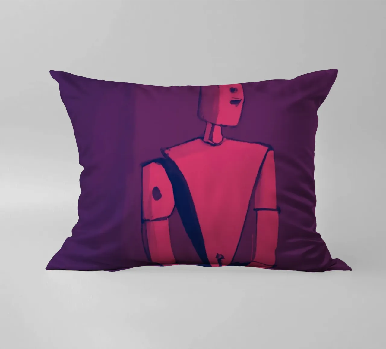 Robot on Pink Hue_Playing Chess_ETH cuscino da Crypto_Jungle