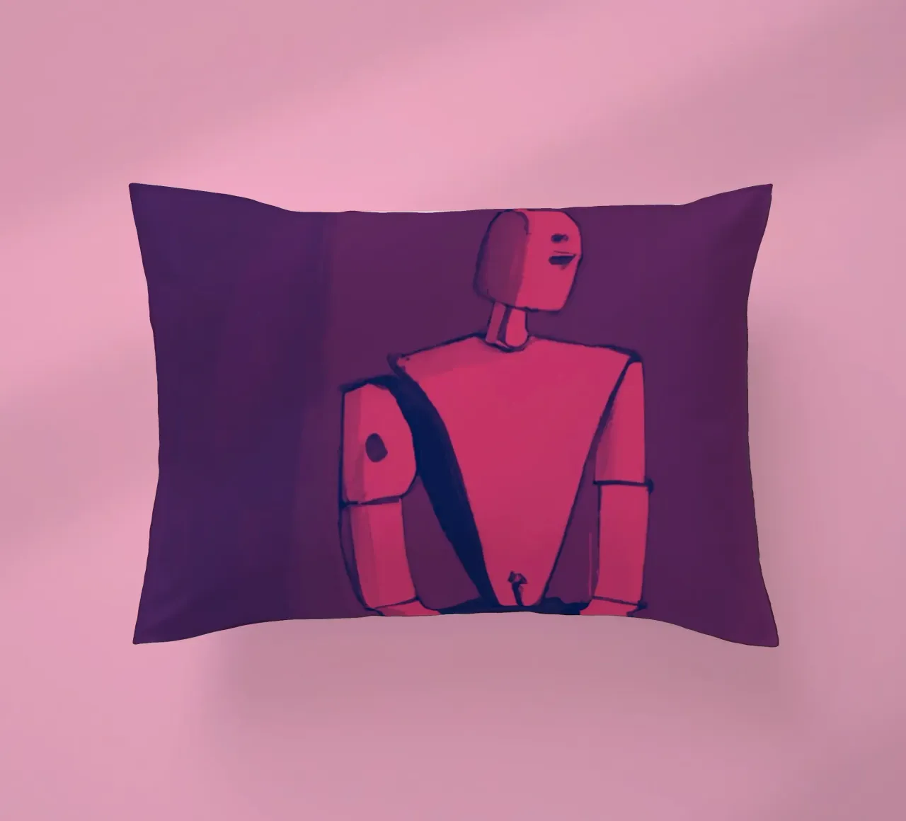 Robot on Pink Hue_Playing Chess_ETH cuscino da Crypto_Jungle