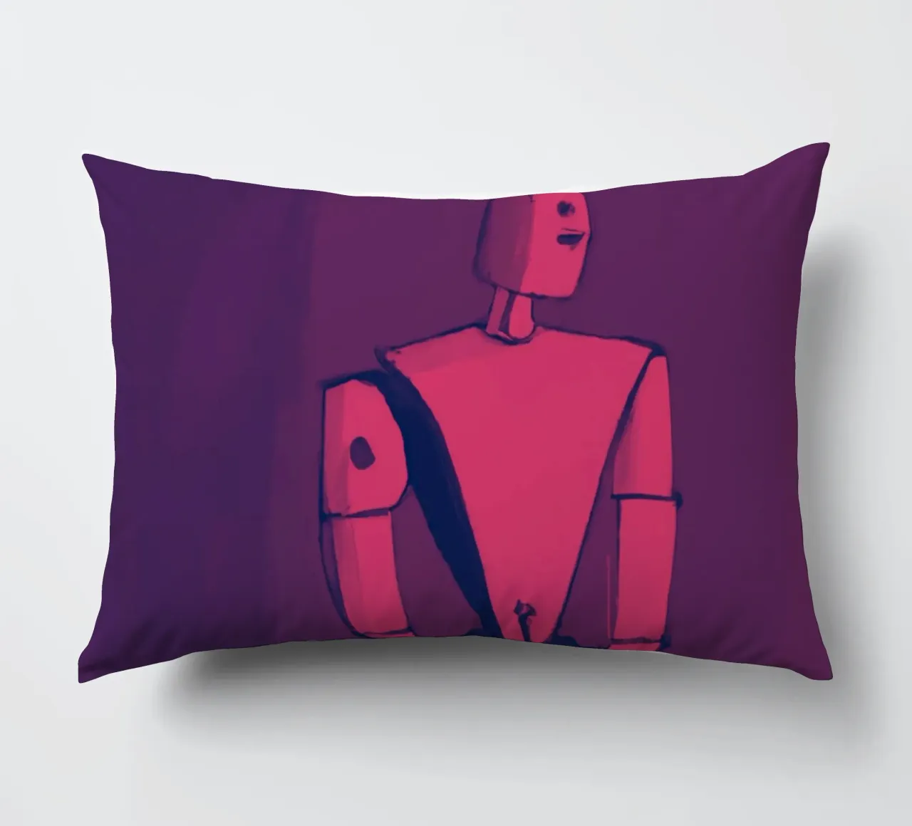 Robot on Pink Hue_Playing Chess_ETH cuscino da Crypto_Jungle