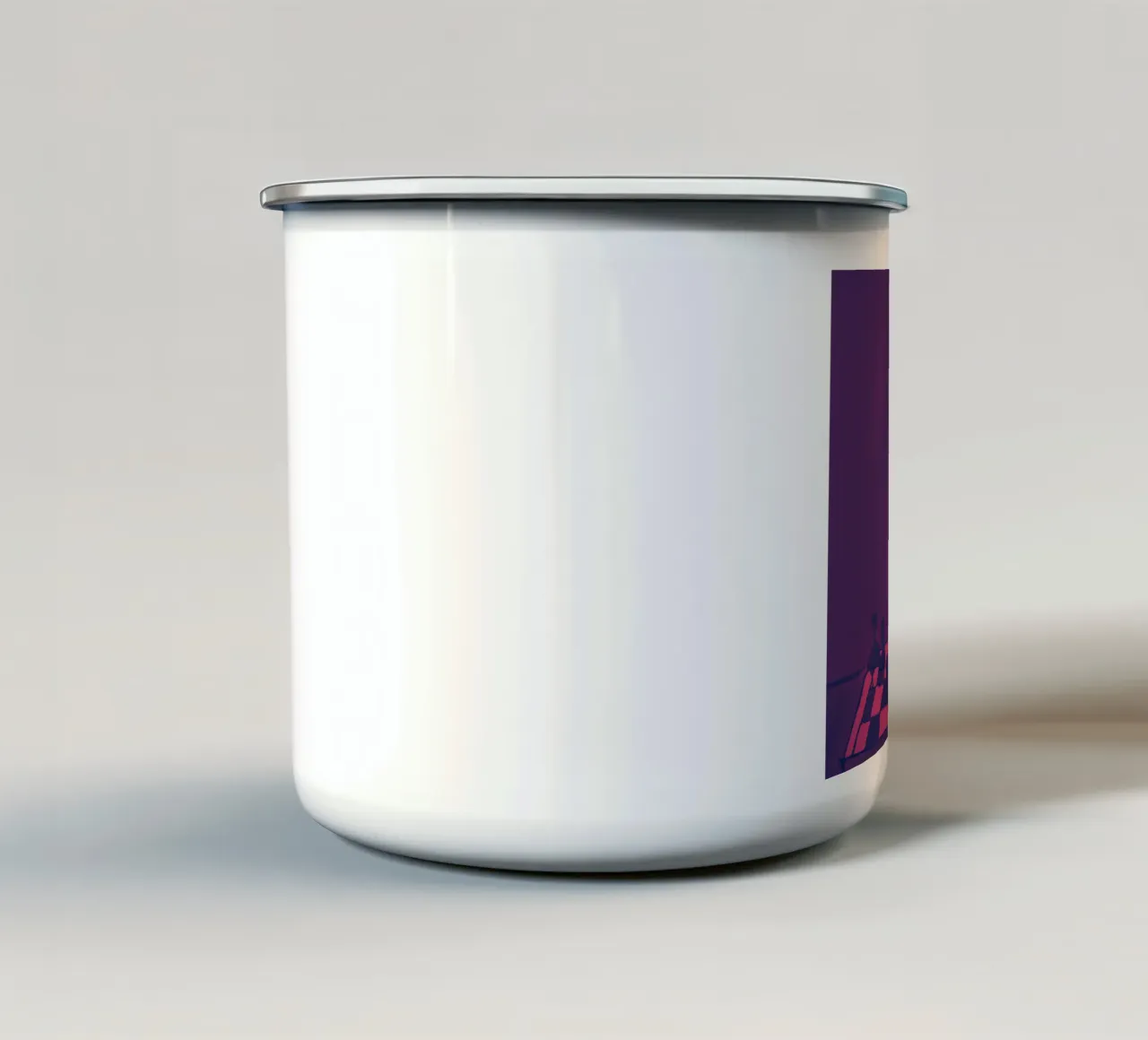 Robot on Pink Hue_Playing Chess_ETH tazza in smalto da Crypto_Jungle
