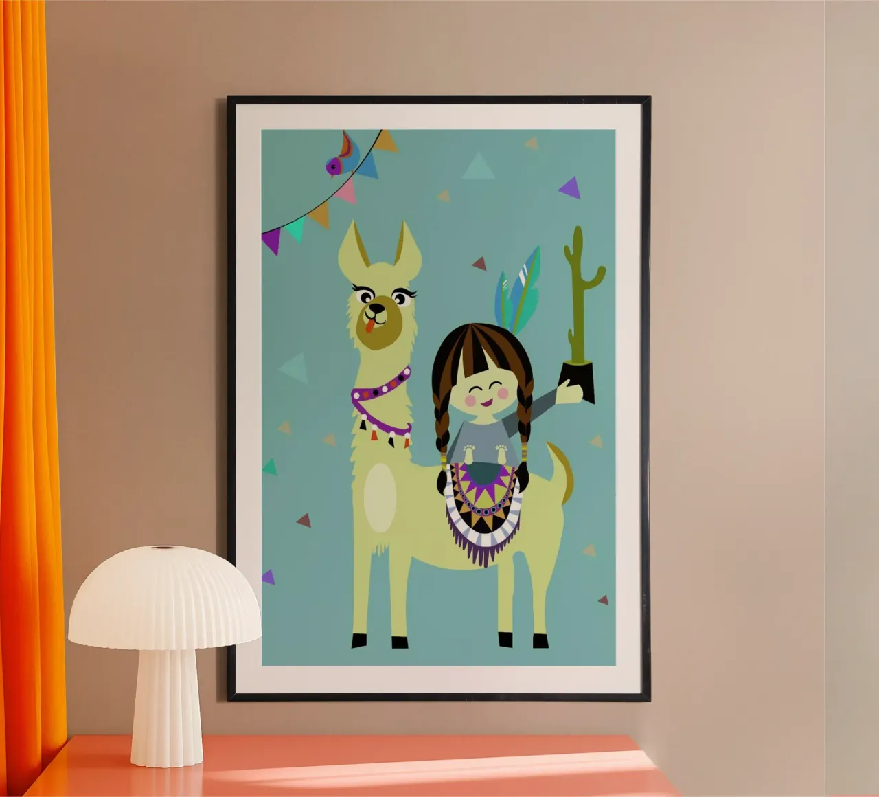 Alpaka 1 poster con telaio in alluminio da Sabrina Ziegenhorn