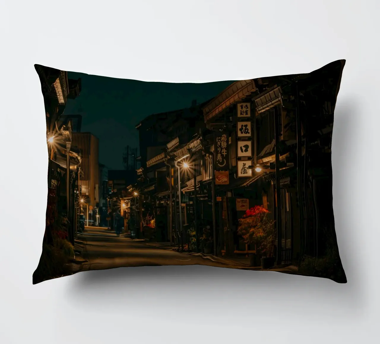Takayama di notte, Giappone cuscino da Marcel Bisig