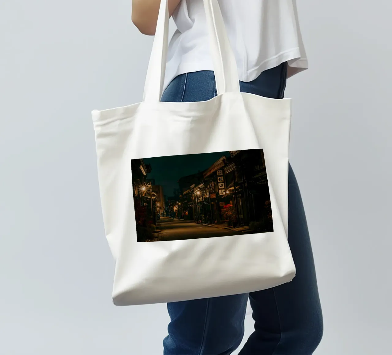 Takayama di notte, Giappone borsa in juta da Marcel Bisig