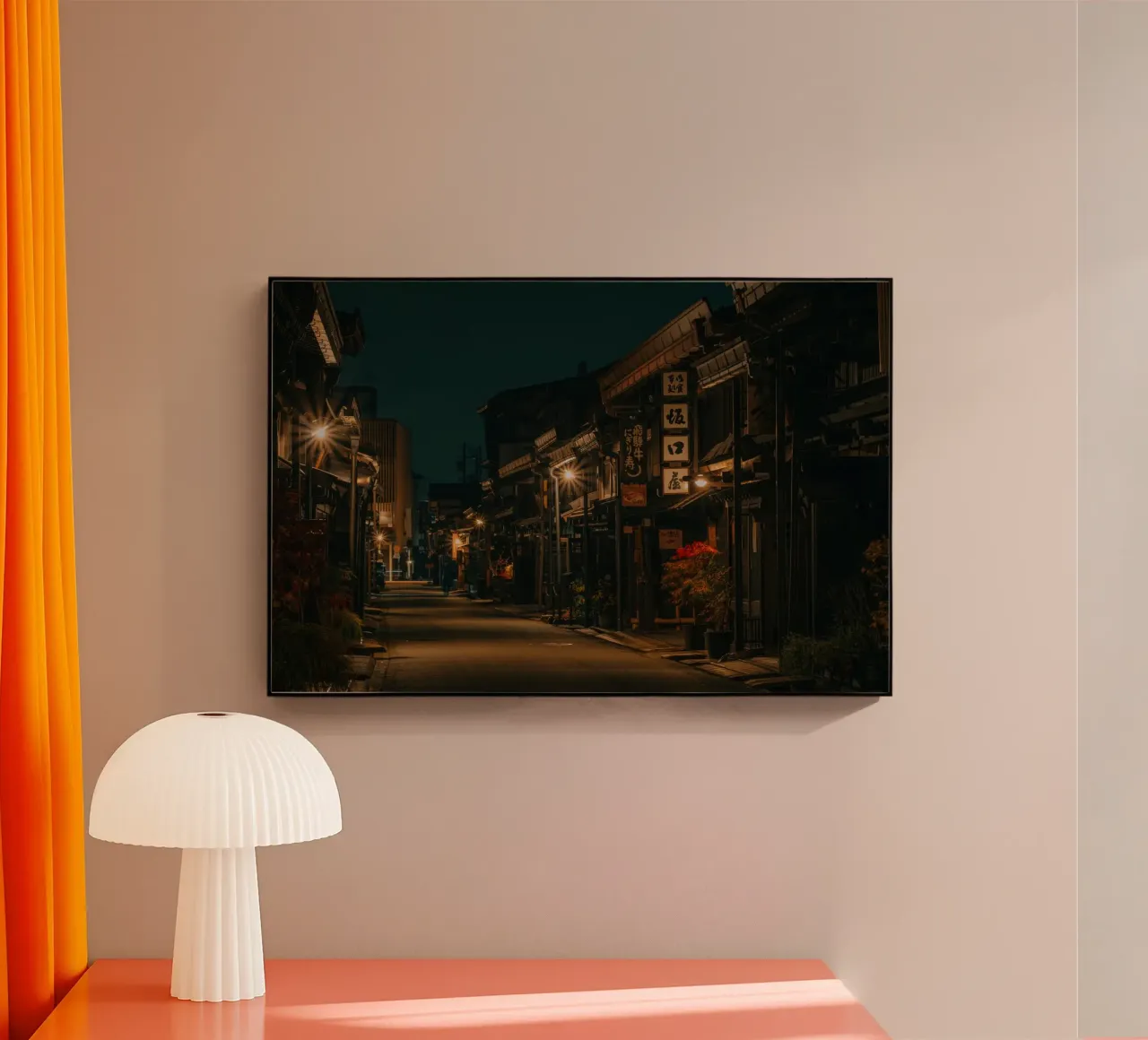 Takayama di notte, Giappone plexiglass da Marcel Bisig