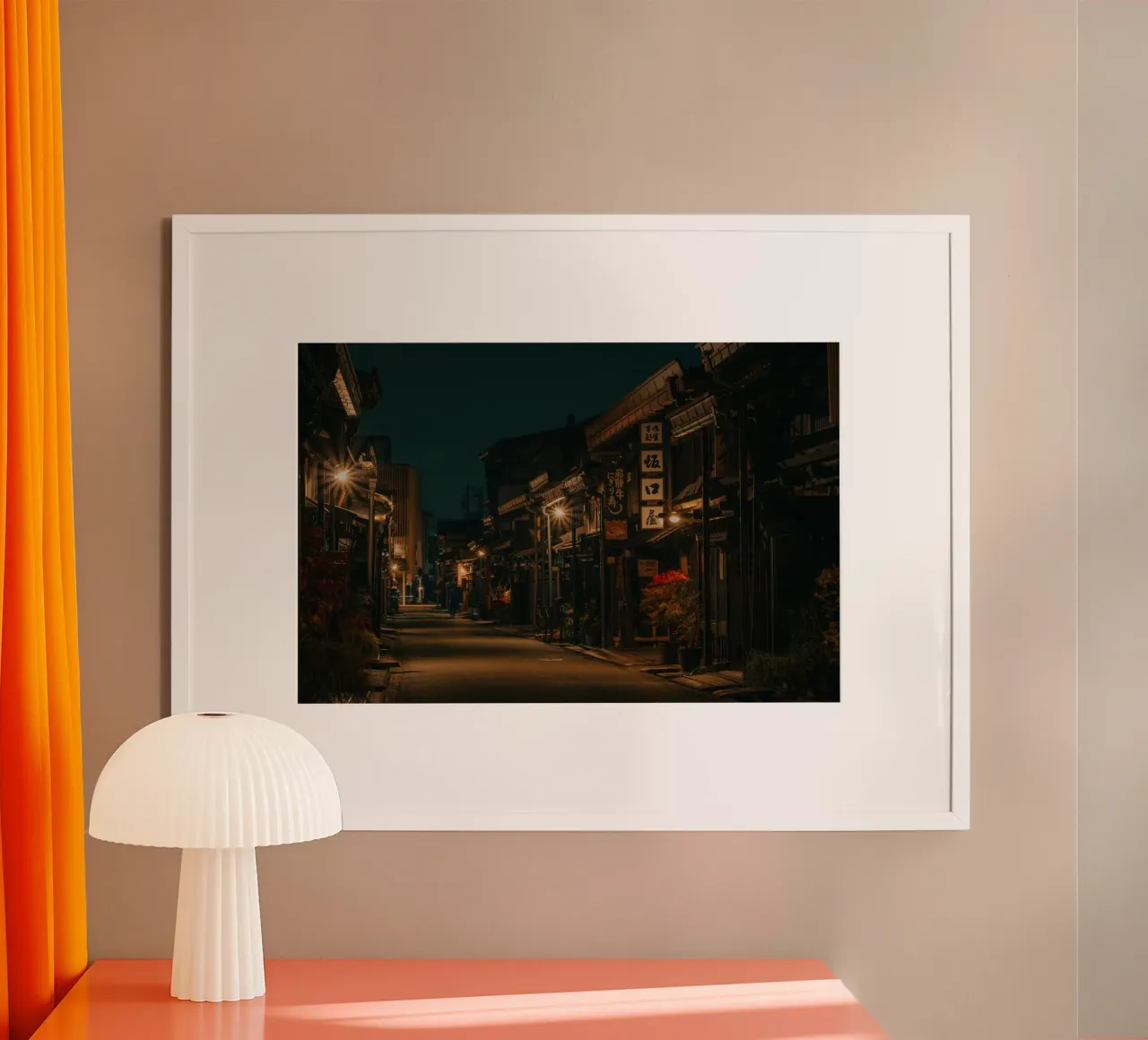 Takayama di notte, Giappone carta hahnemühle da Marcel Bisig