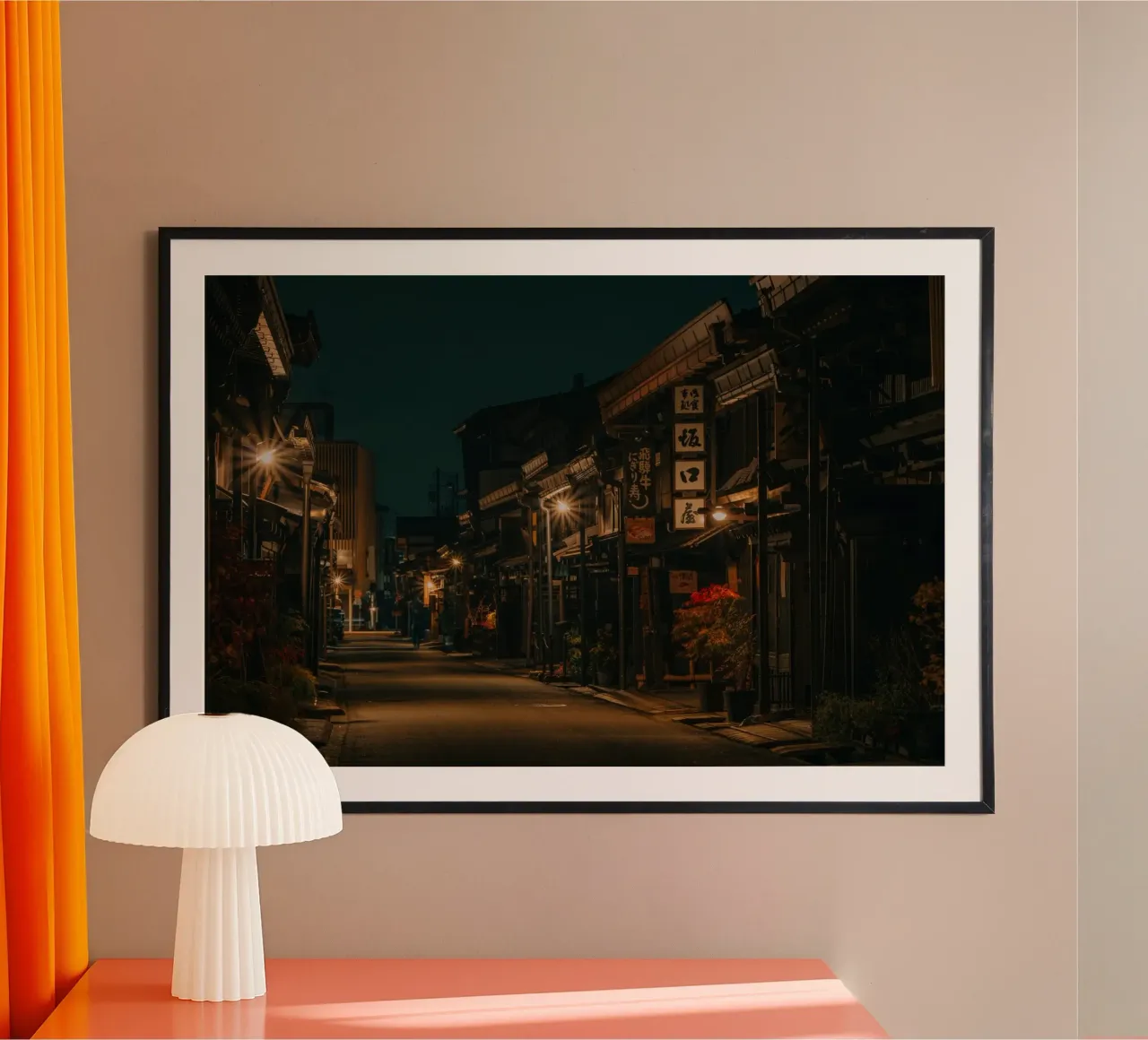 Takayama di notte, Giappone carta hahnemühle da Marcel Bisig