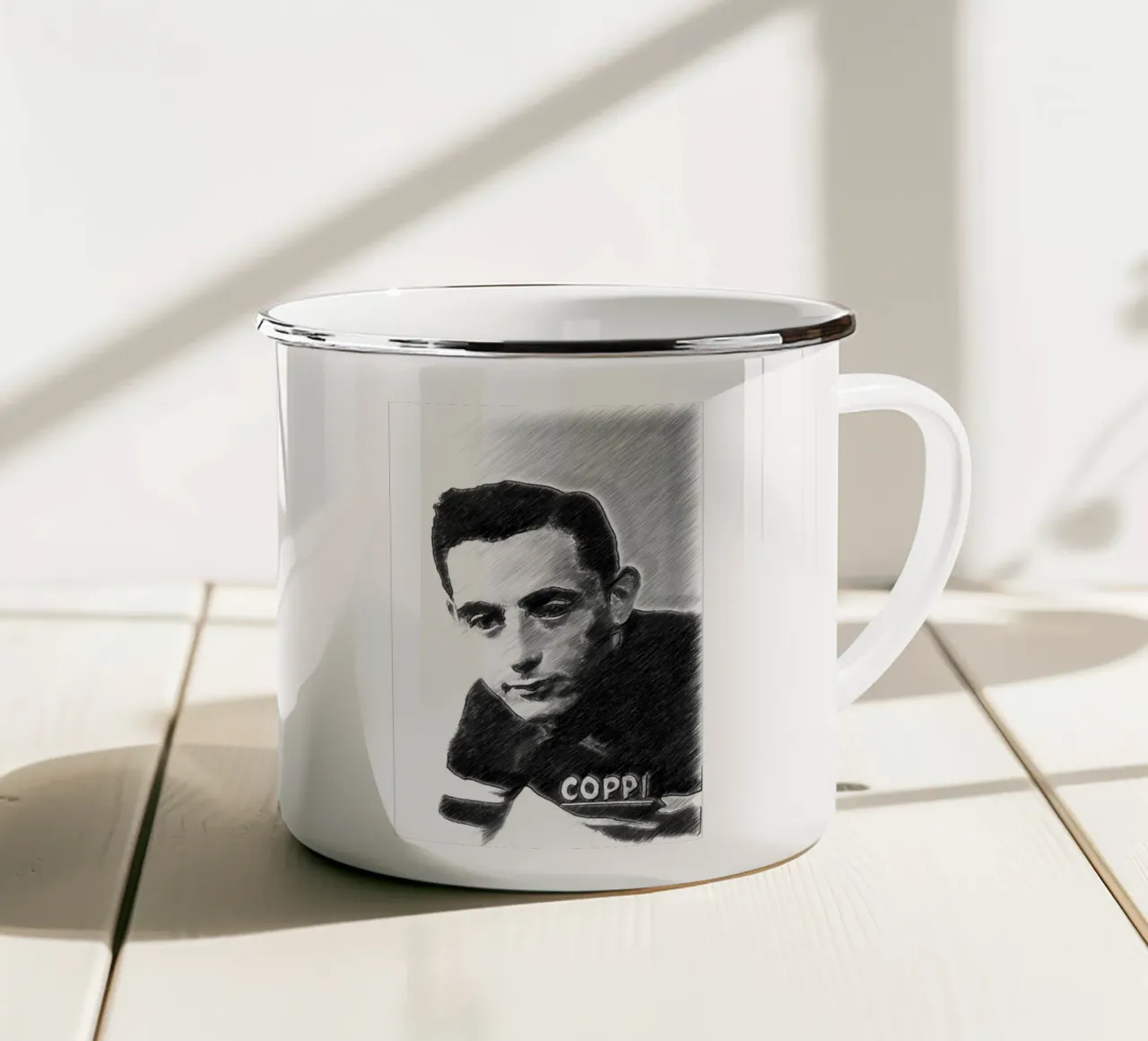 Il Campionissimo tazza in smalto da Massimo Frascogna