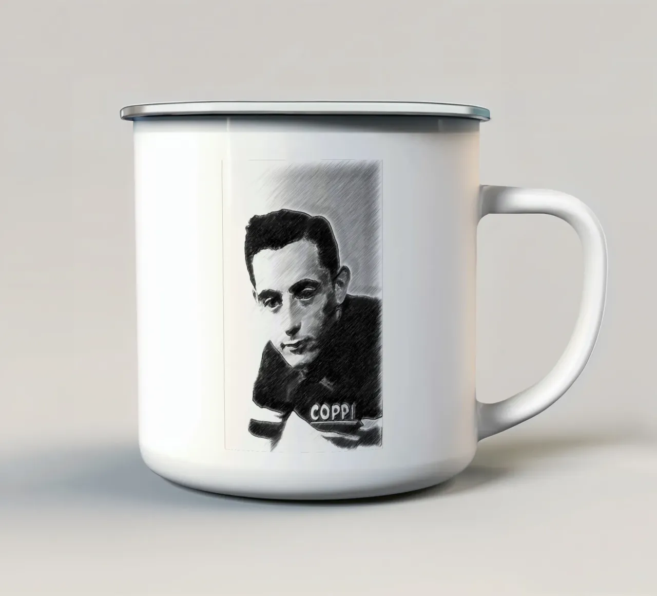Il Campionissimo tazza in smalto da Massimo Frascogna
