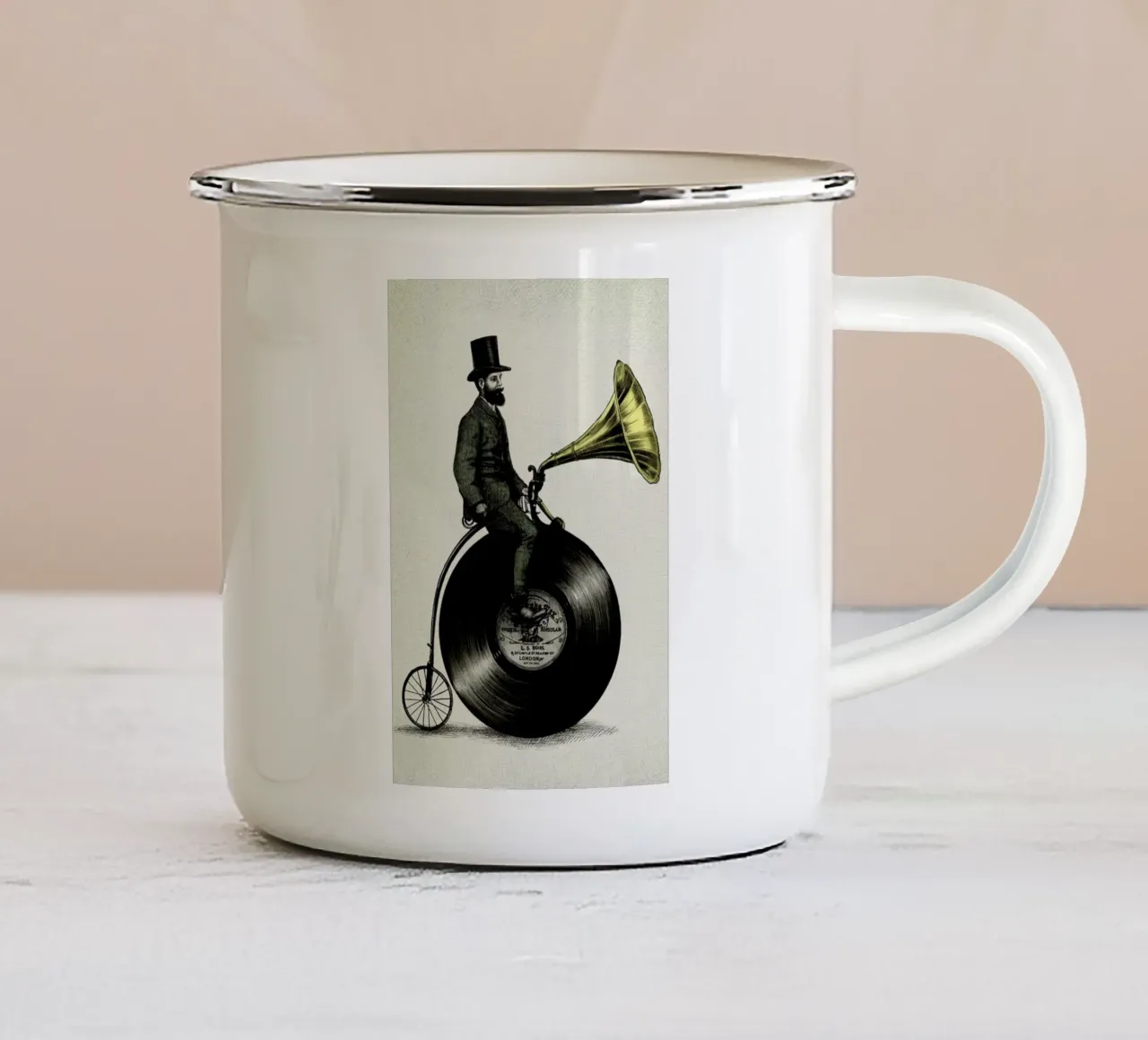 Music Man enamel mug by Eric Fan