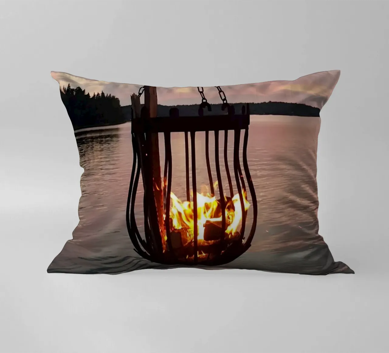 Tramonto e fuoco cuscino da Massimo Frascogna