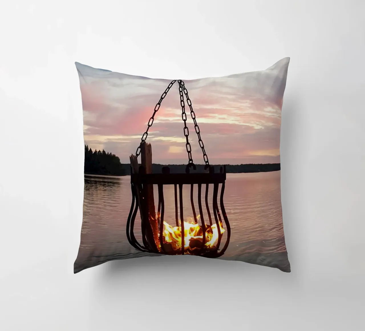 Tramonto e fuoco cuscino da Massimo Frascogna