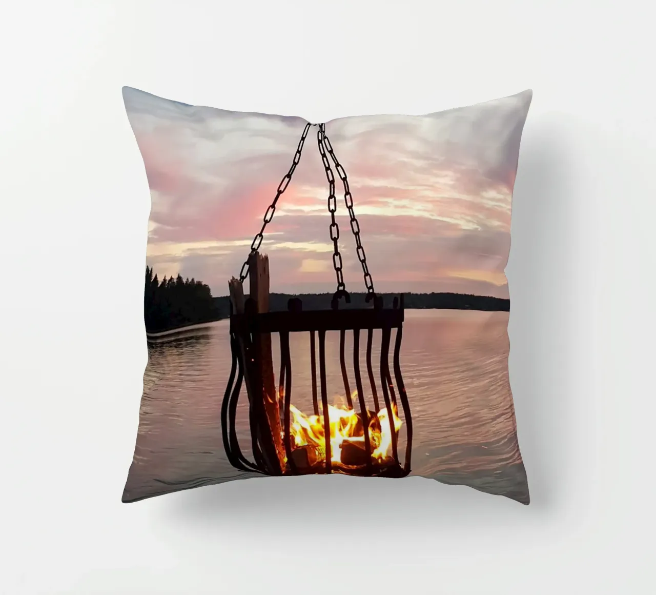 Tramonto e fuoco cuscino da Massimo Frascogna