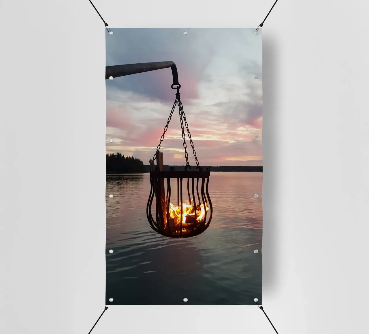 Tramonto e fuoco telo in pvc da Massimo Frascogna