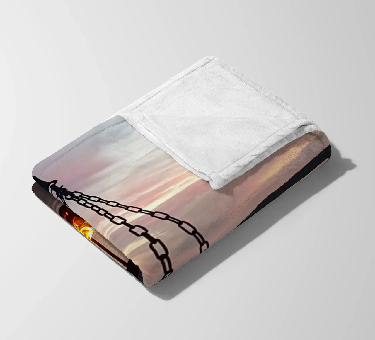 Tramonto e fuoco coperta in pile da Massimo Frascogna