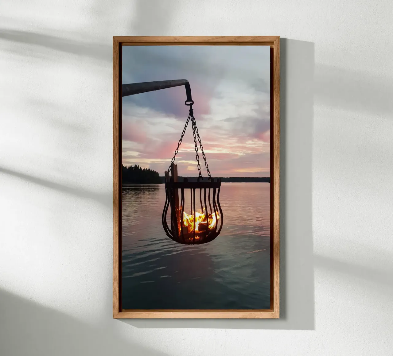Tramonto e fuoco alluminio dibond da Massimo Frascogna
