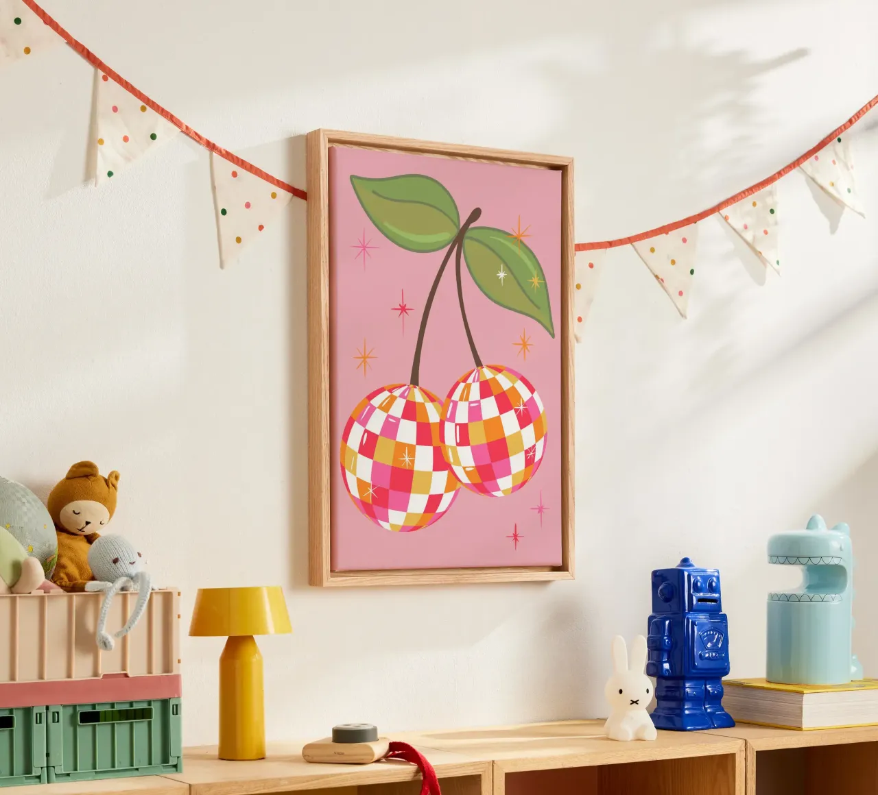 Discokirschen - Discokugeln Zeichnung - Kirschen Obst Sommer tela da keinkonzept
