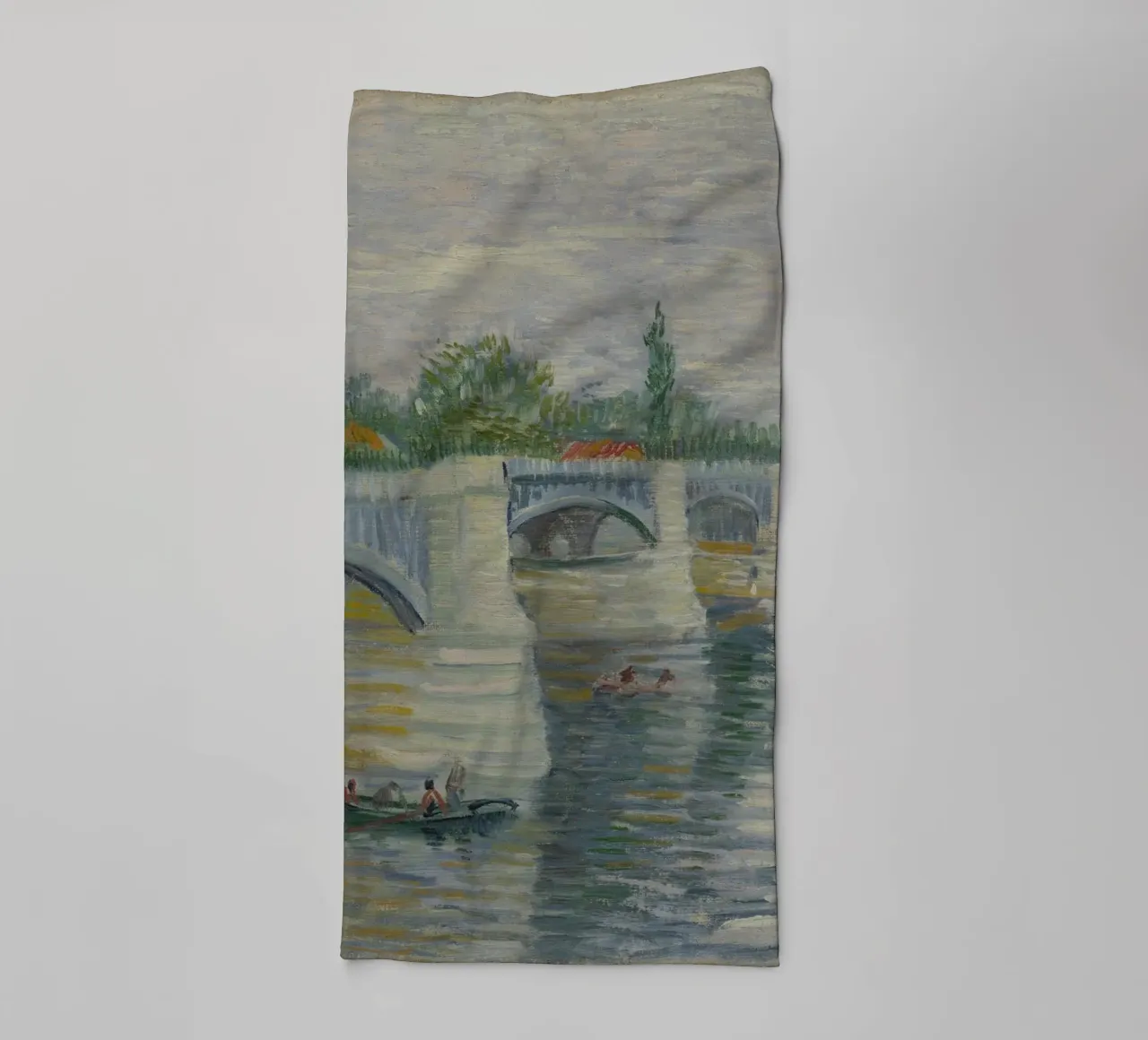 Vincent van Gogh - Le pont de Courbevoie serviette de bain de Timeless Artworks