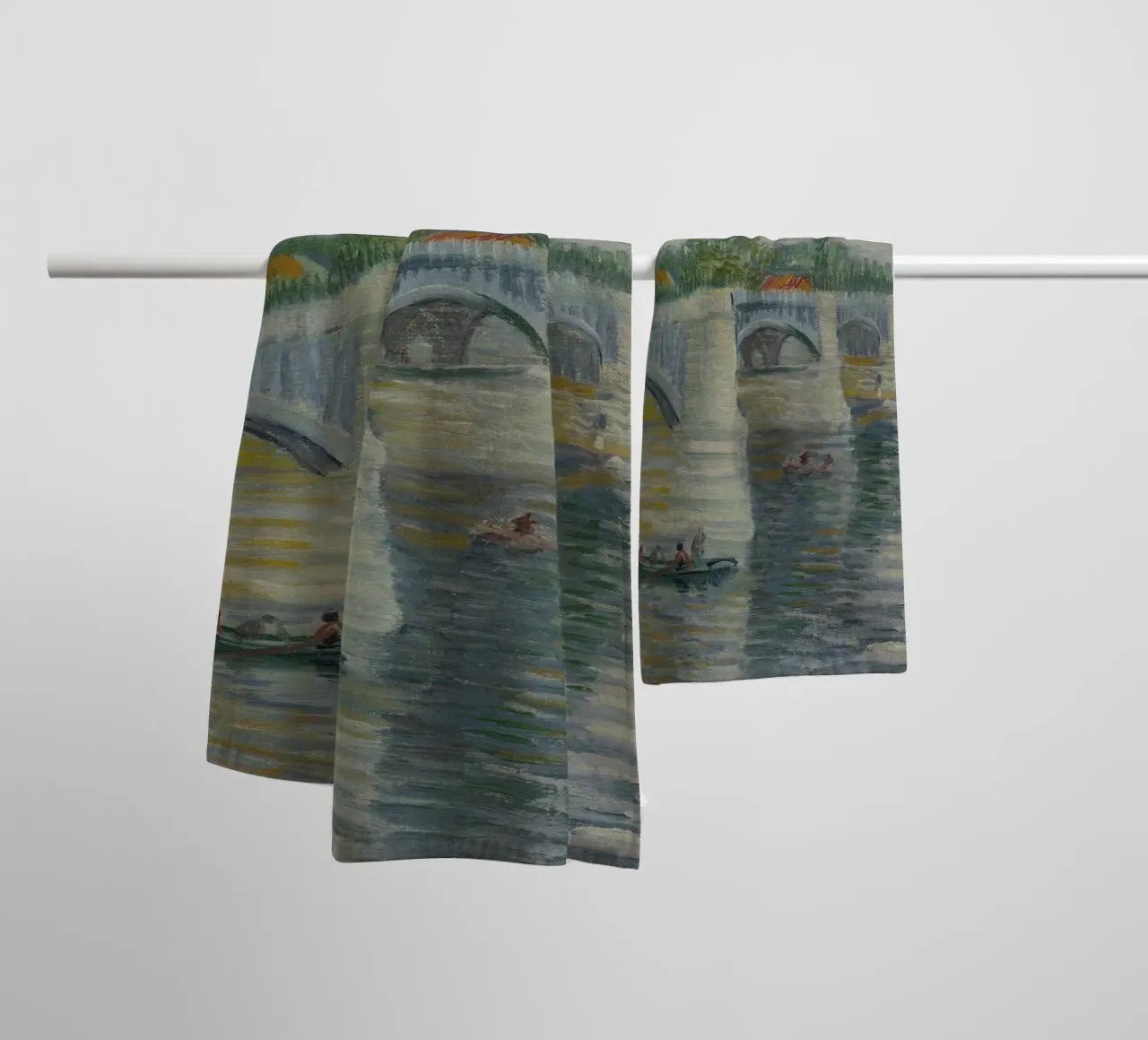 Vincent van Gogh - Le pont de Courbevoie serviette de bain de Timeless Artworks